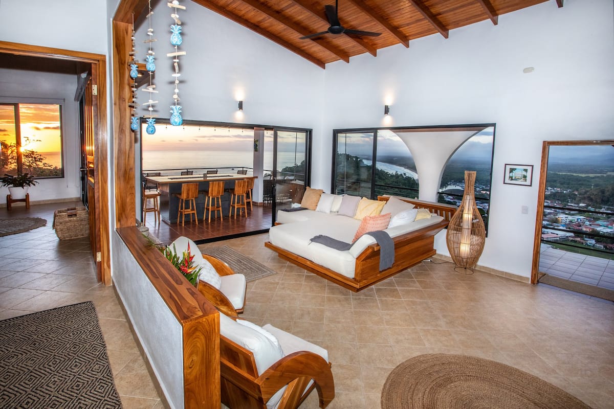 Open-air living room with a view